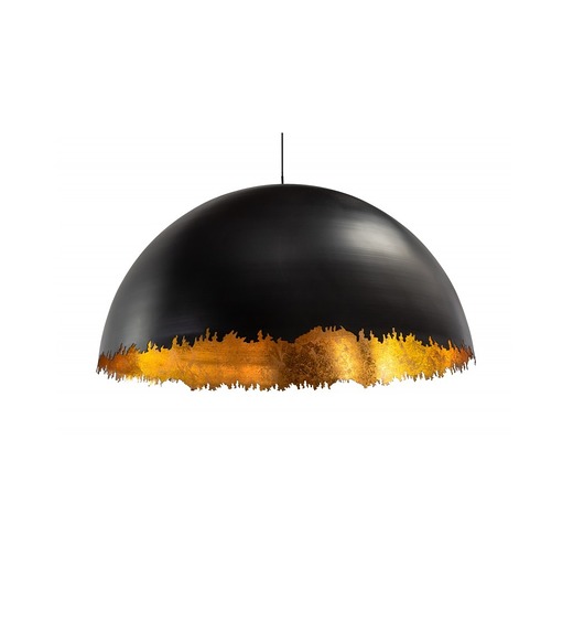 lampy wiszące Lampa wisząca sufitowa Glow Modern czarna złota metalowa 61cm