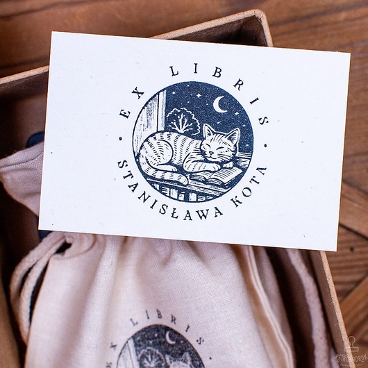 zakładki do książek Ex Libris - kot - Prezent dla miłośników kotów