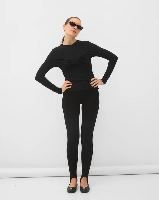bluzki z długim rękawem damskie Jedwabisty longsleeve Catch me modal black