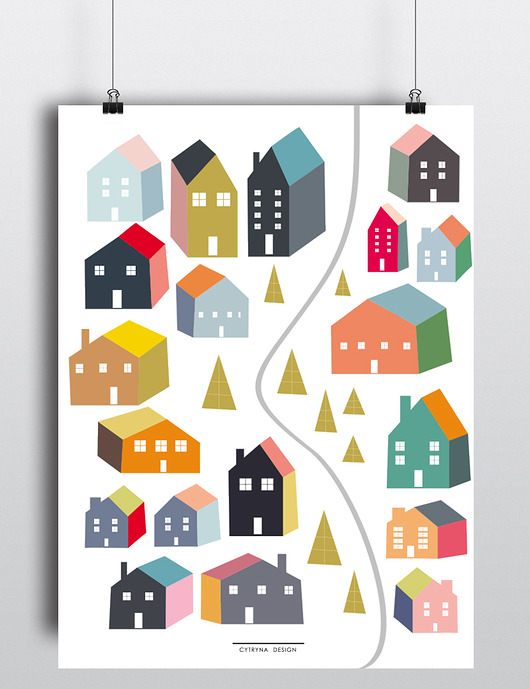 plakat miasteczko Cytryna design