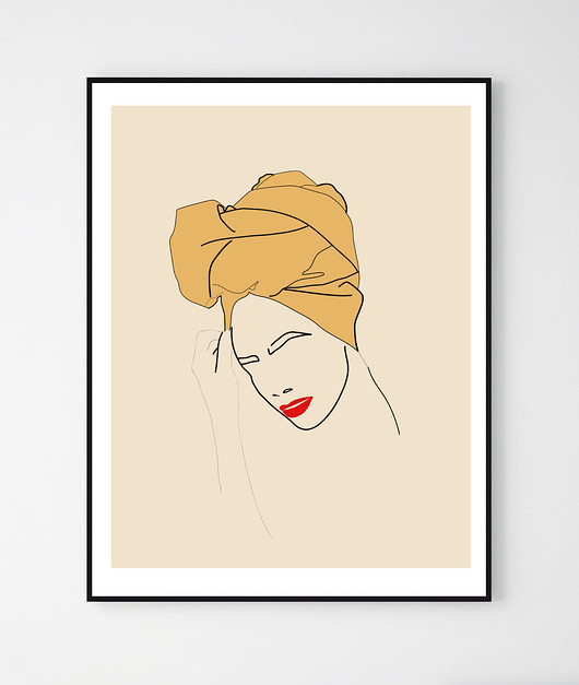 Plakat minimalistyczny KOBIETA/ No.2 Szare Kropki