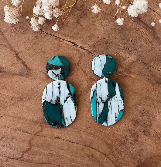 kolczyki z masy plastycznej Abstrakcyjne kolczyki z gliny