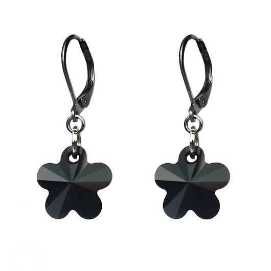 kolczyki swarovski Czarne kryształki Swarovskiego