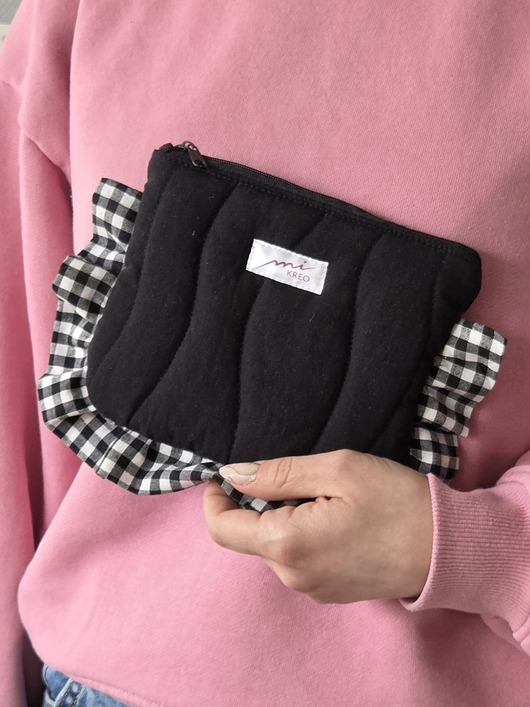 kosmetyczki Kosmetyczka falbanka w kratkę