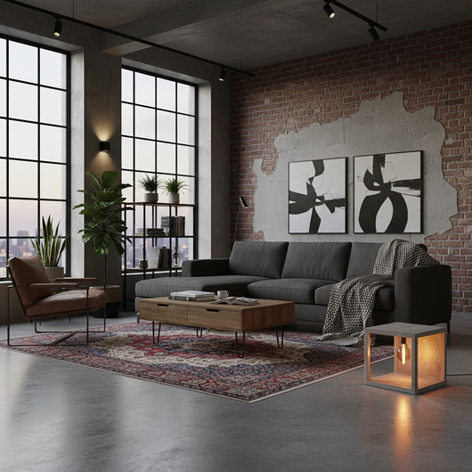 lampy podłogowe Lampa LED betonowa Amber Light