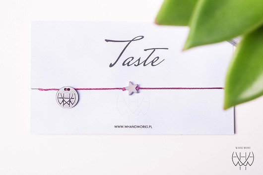 WHW Taste Star On Fuchsia String w hand works