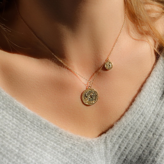 Naszyjnik medaliony "monety"srebro 925pozłacane Coccola JEWELLERY
