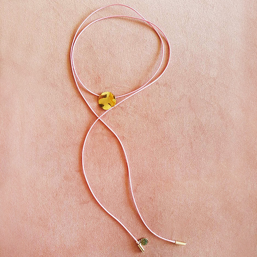 chokery Choker z blaszką różowy