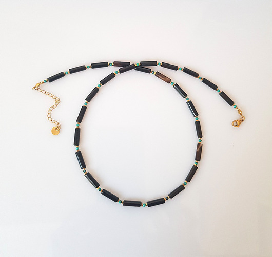 naszyjniki - inne Naszyjnik z Onyksem Pasiastym v long