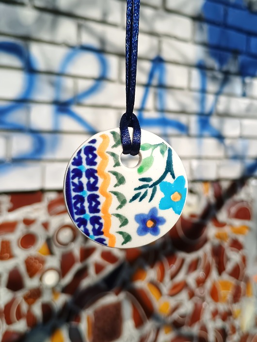 wisiory Naszyjnik Bolesławiec dwustronny