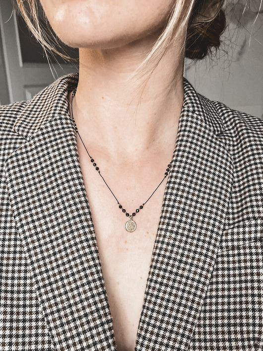 wisiory Naszyjnik z zawieszką czarny turmalin