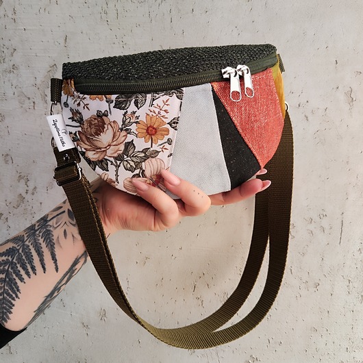 saszetka nerka Nerka półksiężyc unikat jesienne kolory