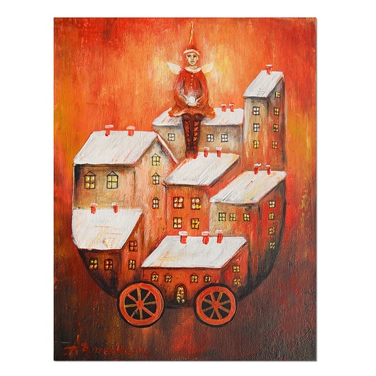 obrazy Anioł Dachowiec 3, obraz anioł stróż ręcznie malowany