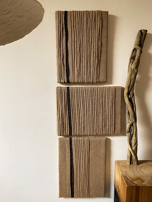 obrazy Obraz strukturalny Jute Road-zestaw 3