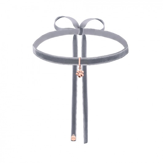 Szary choker z łapką z różowego złota SOTHO