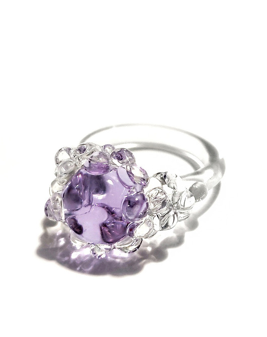 pierścionki - różne Szklany pierścionek "Nereida" fiolet neodymowy