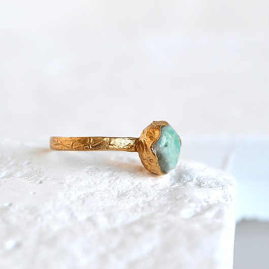 pierścionki złote Pierścionek z Amazonitem