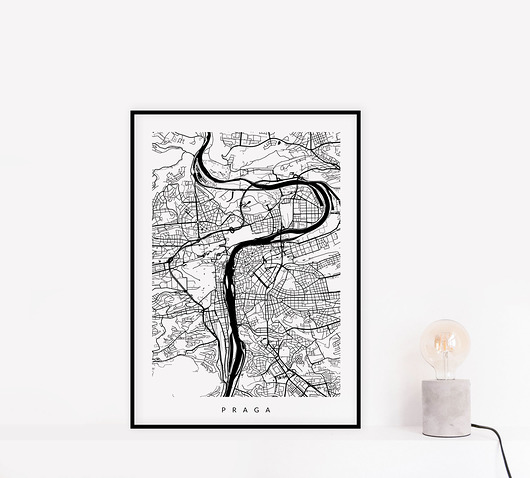 EKSPRES - Praga - mapa miasta PLAKATY GEOMETRYCZNE