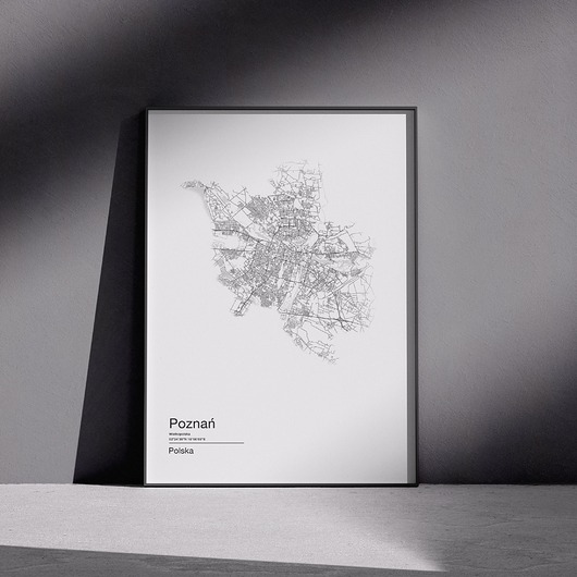 plakaty Plakat Mapa minimalistyczna - Poznań