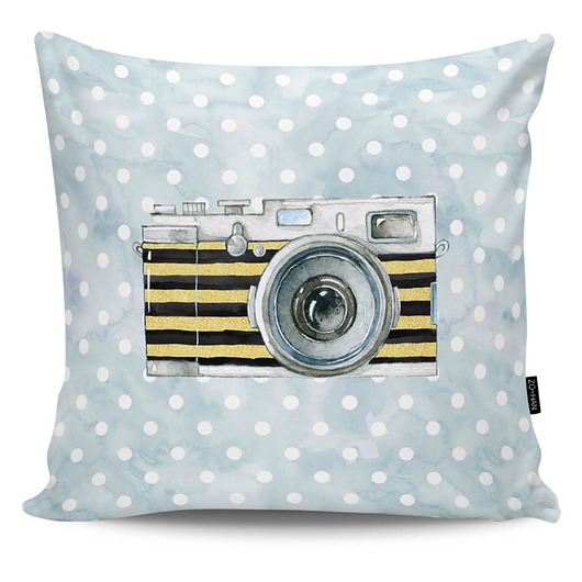 Poduszka dekoracyjna Camera grey-blue MIA home