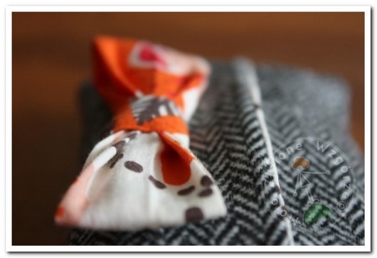 Etui Tweed  - Orange z kokardką Moje Zielone Wzgórze