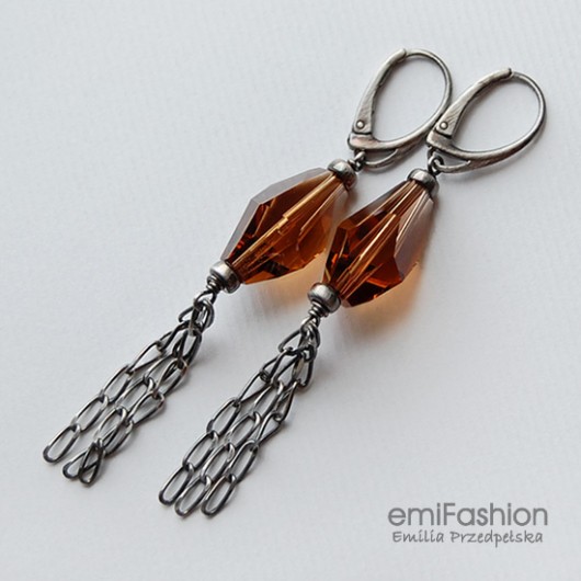 Promocja - Polygon Smoked Topaz w oksydzie     MAREMI Jewelry
