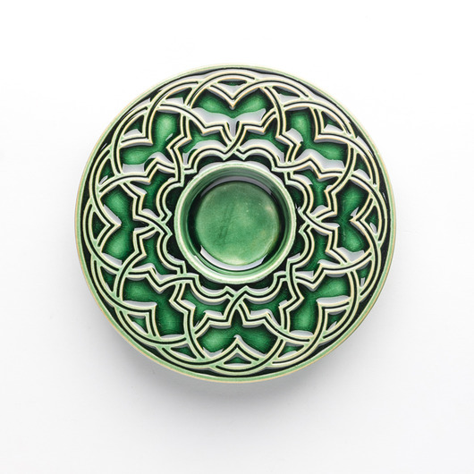 świeczniki i świece Lampion geometryczny, zieleń butelkowa