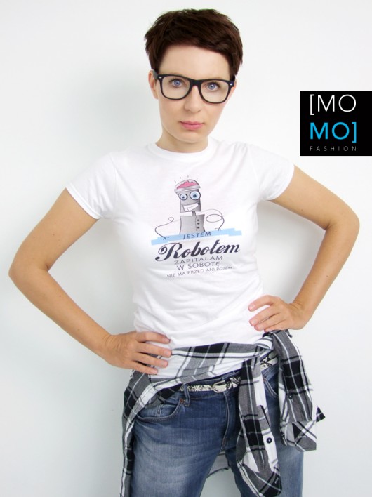 koszulka damska JESTEM ROBOTEM  rozmiar S momo fashion