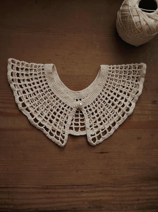 Akcesoria pozostałe Szydełkowy siateczkowy kołnierzyk wzór vintage