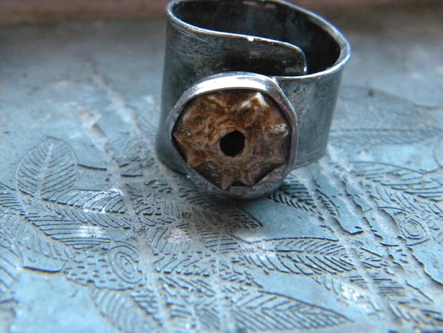 biżuteria męska Skamielina rybna  - pierścień