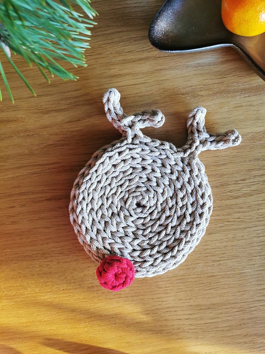 dekoracje świąteczne Podkładka pod kubek w kształcie renifera, świąteczna dekoracja stołu