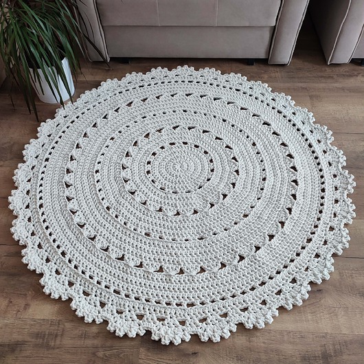 dywany Dywan szydełkowy okrągły ze sznurka bawełnianego 130cm