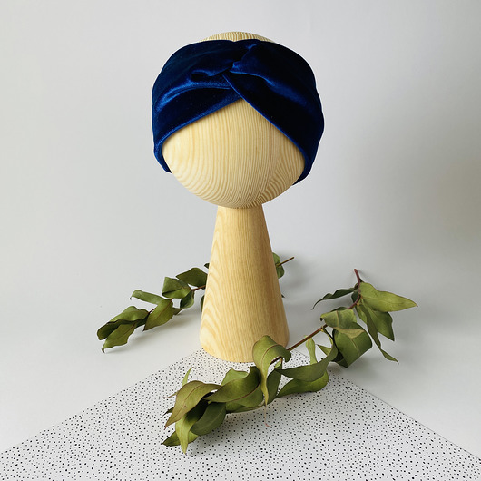 Aksamitna opaska do włosów Royal Blue Nandi