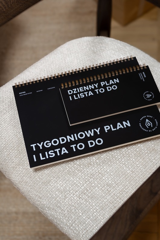kalendarze i plannery Zestaw planerów tygodniowy+dzienny, niedatowane, ADHD-friendly czarny