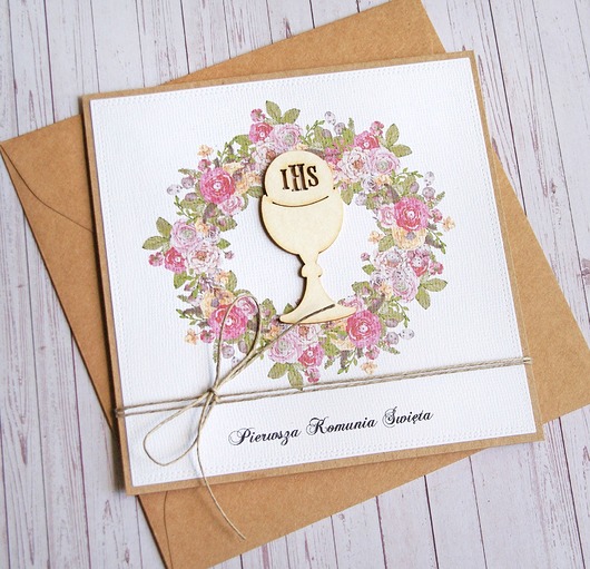 kartki na komunię Kartka z życzeniami : I Komunia Święta III