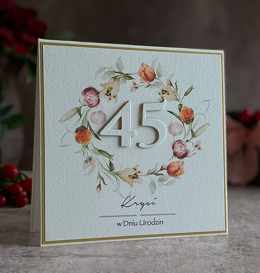 kartki scrapbooking Kartka urodzinowa z kopertą prezentową, BH 65a