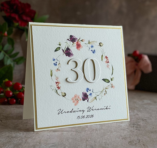 kartki scrapbooking Personalizowana kartka na 30 urodziny, BH 70