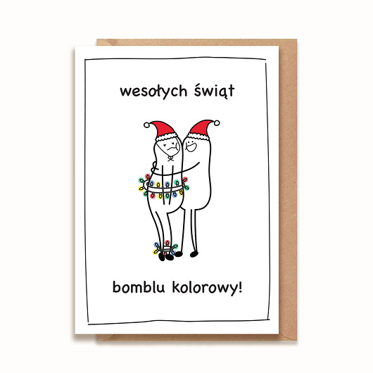kartki świąteczne Kartka z okazji Świąt Bożego Narodzenia - Wesołych Świąt bomblu kolorowy!