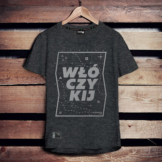 t-shirty męskie Koszulka męska dla podróżnika WŁÓCZYKIJ grafitowa -