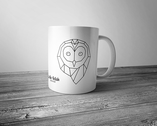 Kubek z sową z logo Life fetish