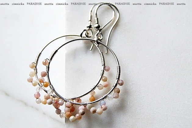 kolczyki z kamieniami SREBRO, kolczyki - peruwiańskie opale