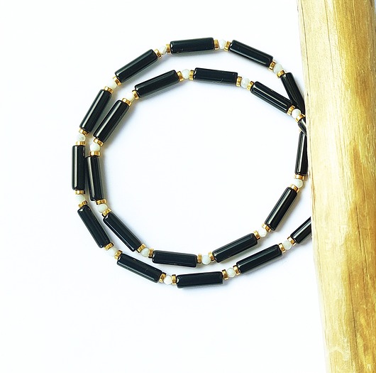 chokery Klasyczny naszyjnik z onyksem