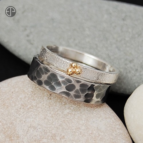 Duo - srebro i złoto 585 II MAREMI Jewelry