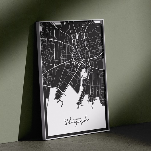 plakaty Plakat Słupsk mapa