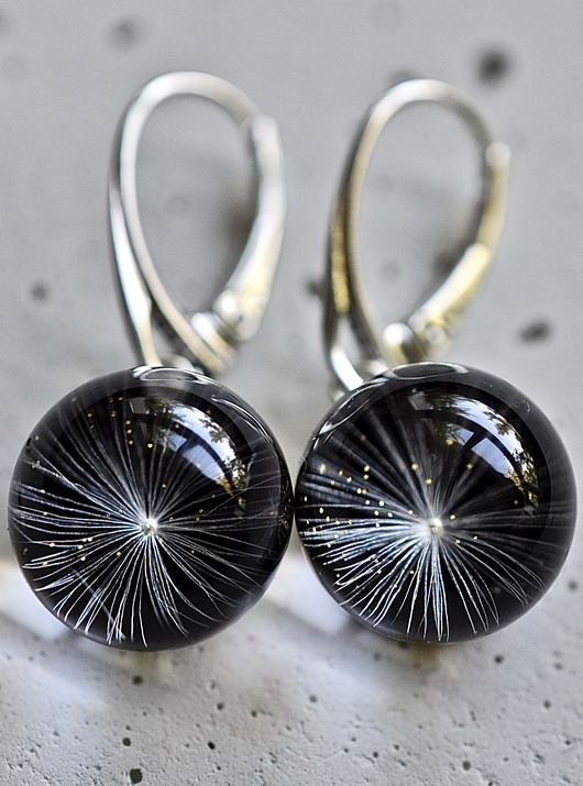 Kolczyki srebrne z gwiazdką dmuchawca Grol Jewellery