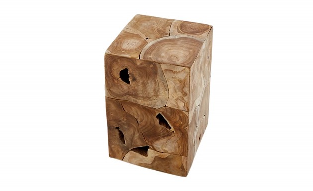 Stolik kolumna Square drewno teakowe 30cm Home Design