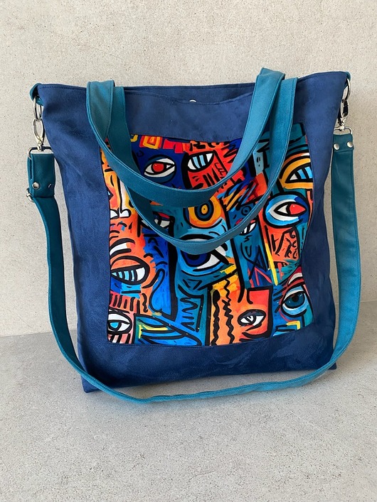 torby XXL Duża torba na ramię - print Kubizm