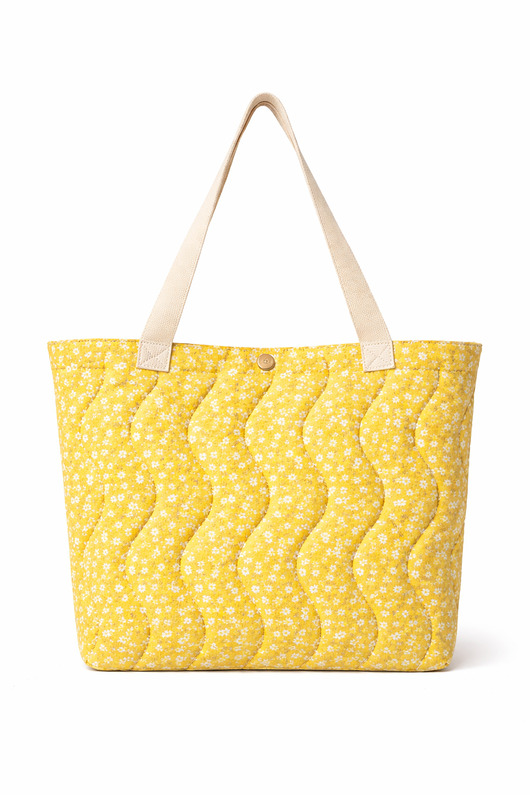 torebki różne Torba pikowana - kwiatki, żółta