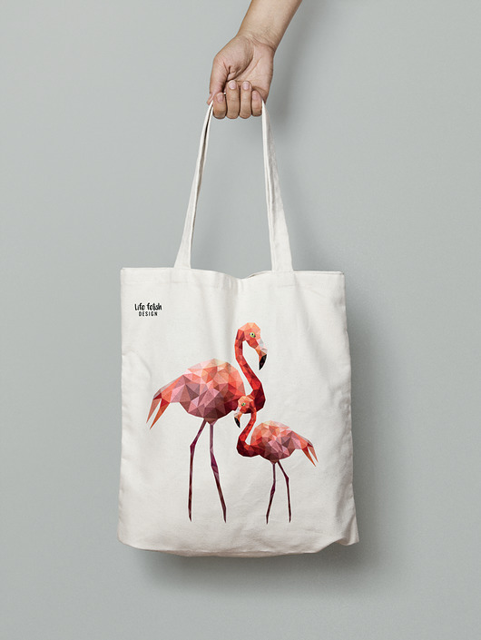 Torba na zakupy z flamingami Life fetish