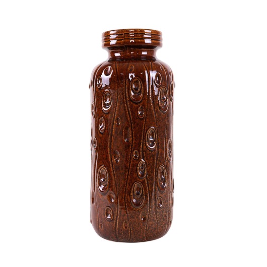 wazony Wazon ceramiczny brązowy, niemiecki design, lata 60, produkcja: West Germany